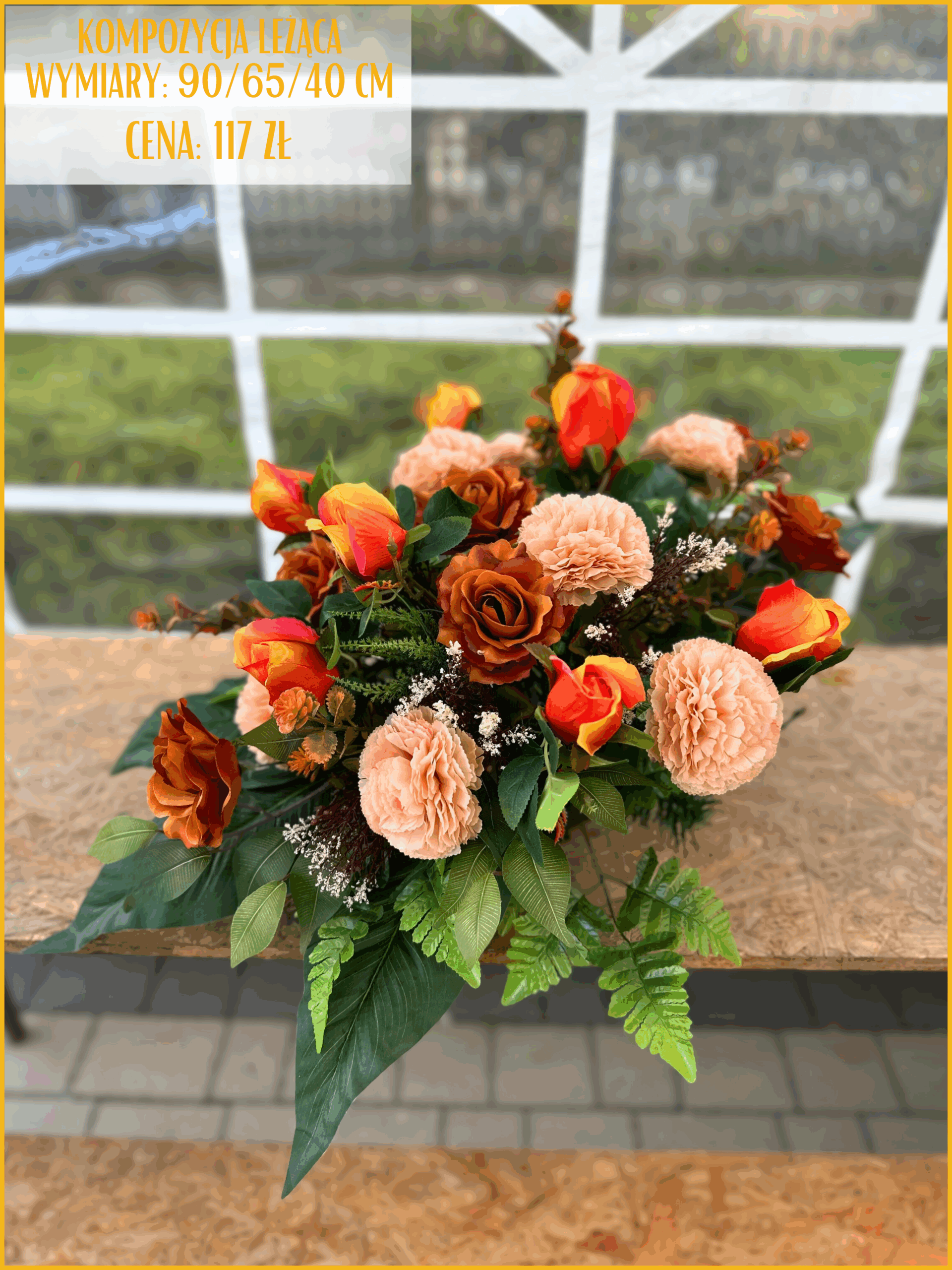 Stroik na Wszystkich Świętych z kwiatów sztucznych premium